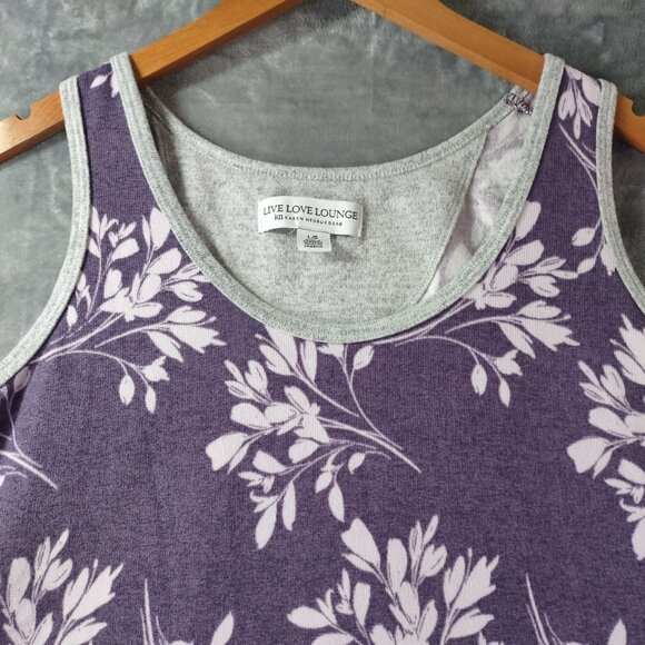 Live Love Lounge Karen Neuburger‎ Womens Pajama Tank Top L Floral Purple Soft - Picture 6 of 7